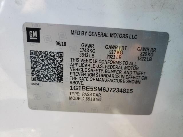 Photo 9 VIN: 1G1BE5SM6J7234815 - CHEVROLET CRUZE LT 