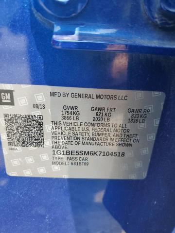 Photo 11 VIN: 1G1BE5SM6K7104518 - CHEVROLET CRUZE LT 