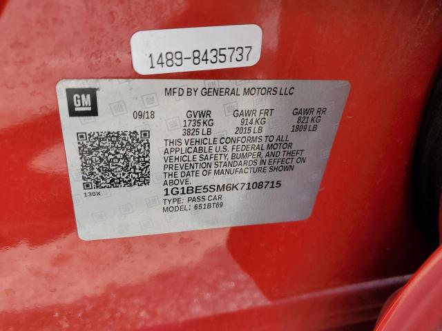 Photo 11 VIN: 1G1BE5SM6K7108715 - CHEVROLET CRUZE 