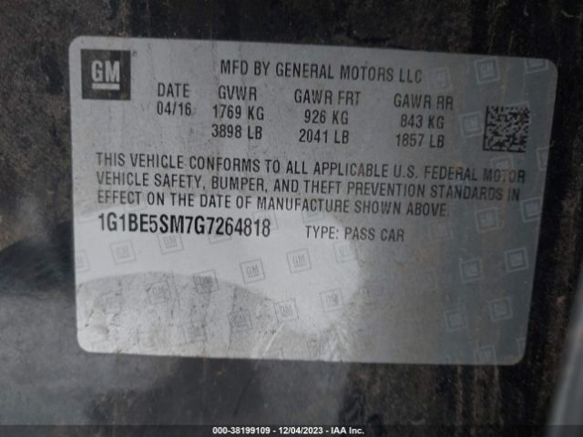 Photo 8 VIN: 1G1BE5SM7G7264818 - CHEVROLET CRUZE 