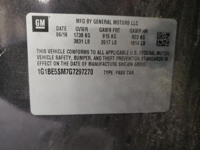 Photo 9 VIN: 1G1BE5SM7G7297270 - CHEVROLET CRUZE LT 