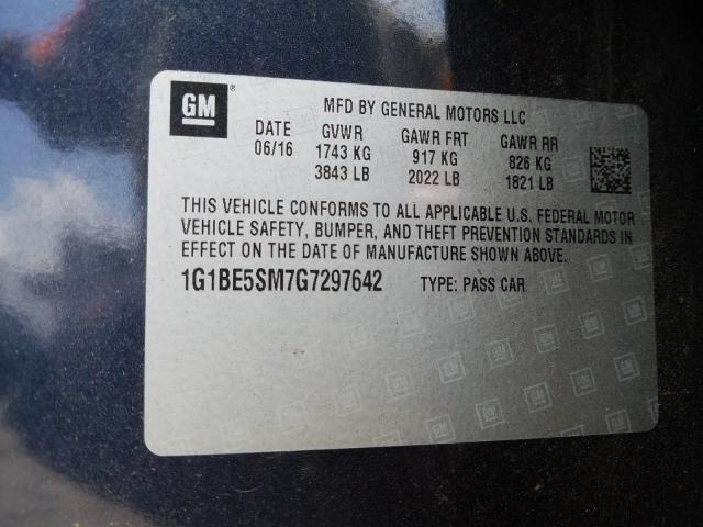 Photo 9 VIN: 1G1BE5SM7G7297642 - CHEVROLET CRUZE LT 