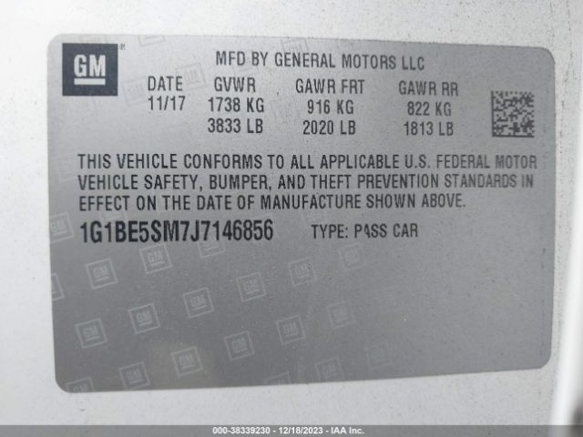 Photo 8 VIN: 1G1BE5SM7J7146856 - CHEVROLET CRUZE 