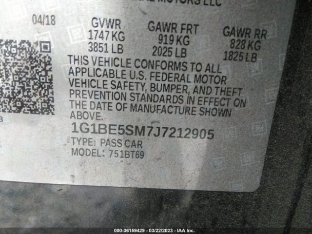 Photo 8 VIN: 1G1BE5SM7J7212905 - CHEVROLET CRUZE 