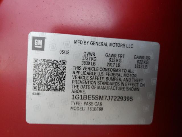 Photo 9 VIN: 1G1BE5SM7J7229395 - CHEVROLET CRUZE LT 