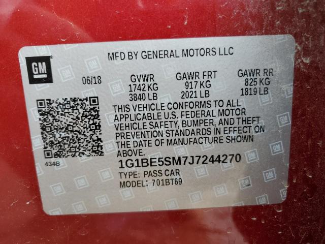 Photo 12 VIN: 1G1BE5SM7J7244270 - CHEVROLET CRUZE 