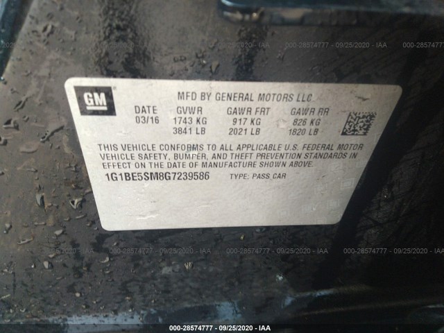 Photo 8 VIN: 1G1BE5SM8G7239586 - CHEVROLET CRUZE 