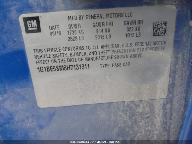 Photo 8 VIN: 1G1BE5SM8H7131311 - CHEVROLET CRUZE 