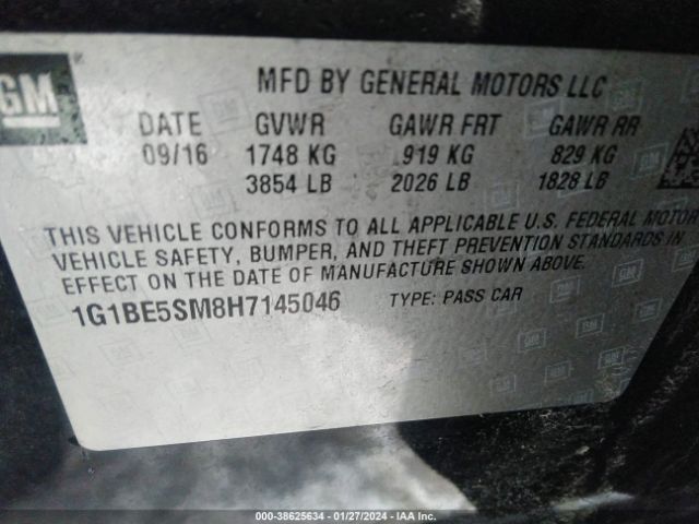 Photo 8 VIN: 1G1BE5SM8H7145046 - CHEVROLET CRUZE 