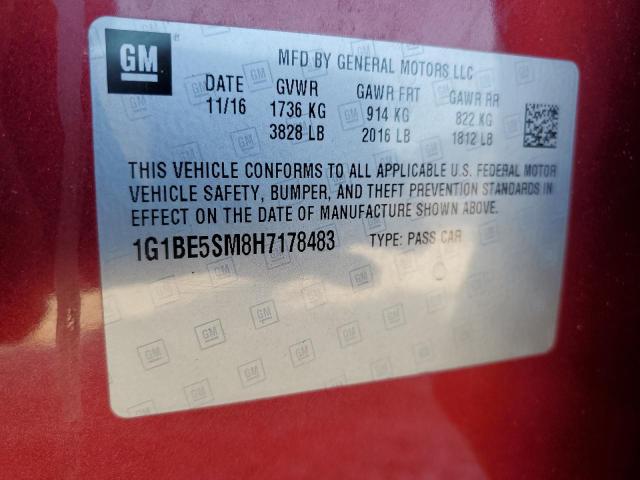 Photo 11 VIN: 1G1BE5SM8H7178483 - CHEVROLET CRUZE 