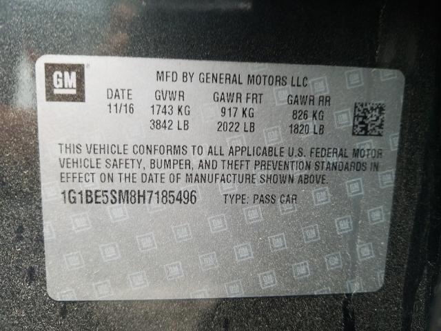 Photo 9 VIN: 1G1BE5SM8H7185496 - CHEVROLET CRUZE LT 