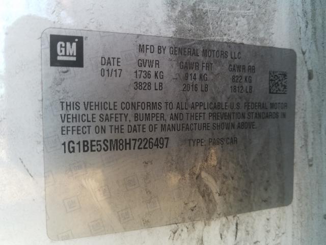 Photo 9 VIN: 1G1BE5SM8H7226497 - CHEVROLET CRUZE LT 