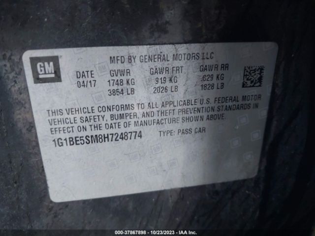 Photo 8 VIN: 1G1BE5SM8H7248774 - CHEVROLET CRUZE 