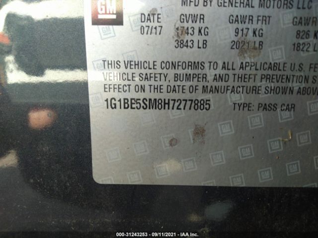 Photo 8 VIN: 1G1BE5SM8H7277885 - CHEVROLET CRUZE 