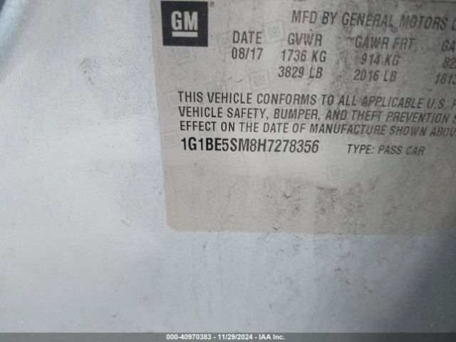 Photo 8 VIN: 1G1BE5SM8H7278356 - CHEVROLET CRUZE 