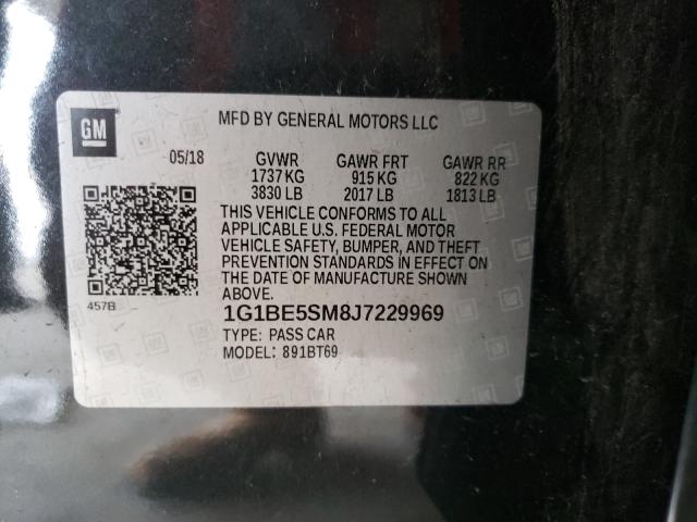 Photo 9 VIN: 1G1BE5SM8J7229969 - CHEVROLET CRUZE LT 