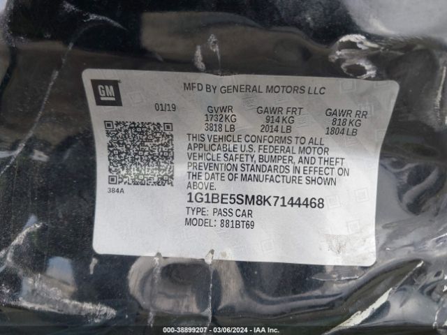 Photo 8 VIN: 1G1BE5SM8K7144468 - CHEVROLET CRUZE 