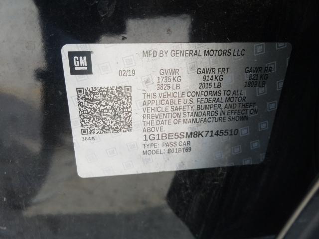 Photo 9 VIN: 1G1BE5SM8K7145510 - CHEVROLET CRUZE LT 