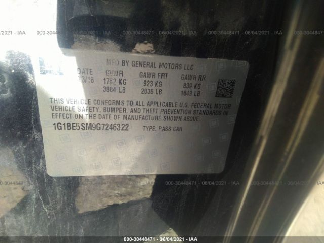 Photo 8 VIN: 1G1BE5SM9G7246322 - CHEVROLET CRUZE 