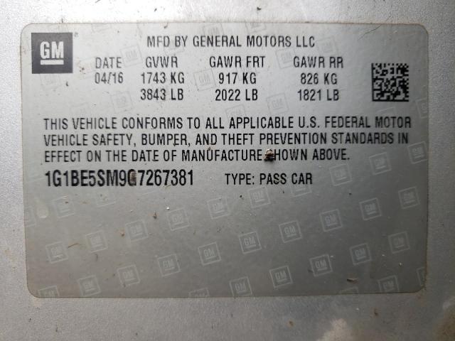 Photo 11 VIN: 1G1BE5SM9G7267381 - CHEVROLET CRUZE 