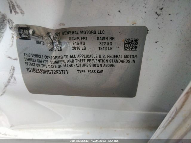 Photo 8 VIN: 1G1BE5SM9G7293771 - CHEVROLET CRUZE 