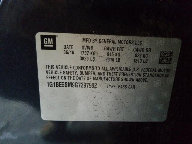 Photo 9 VIN: 1G1BE5SM9G7297982 - CHEVROLET CRUZE LT 