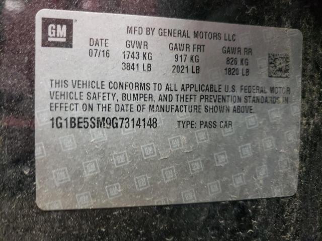 Photo 9 VIN: 1G1BE5SM9G7314148 - CHEVROLET CRUZE LT 