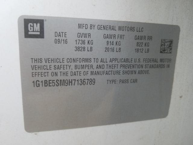 Photo 9 VIN: 1G1BE5SM9H7136789 - CHEVROLET CRUZE LT 