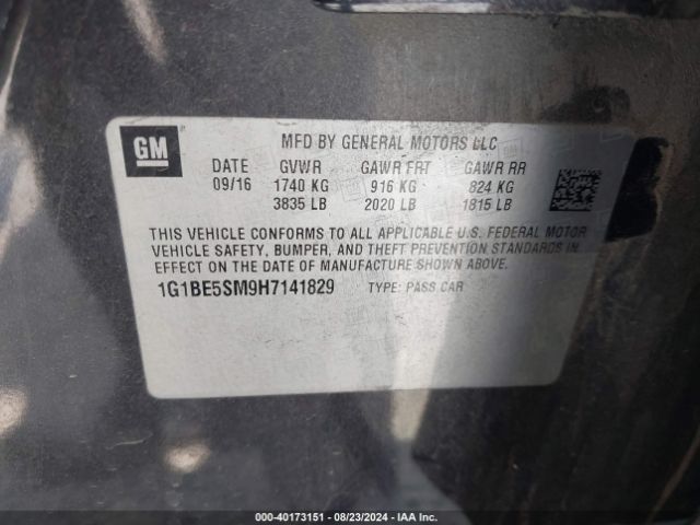 Photo 8 VIN: 1G1BE5SM9H7141829 - CHEVROLET CRUZE 