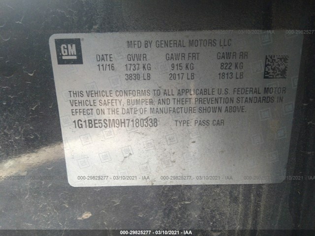 Photo 8 VIN: 1G1BE5SM9H7180338 - CHEVROLET CRUZE 