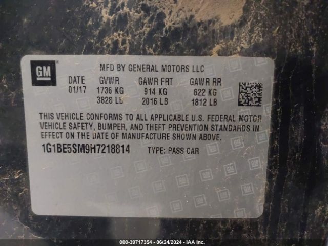 Photo 8 VIN: 1G1BE5SM9H7218814 - CHEVROLET CRUZE 