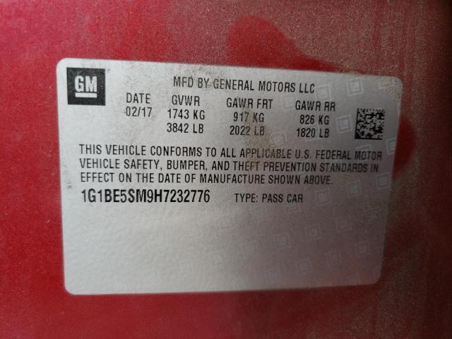 Photo 9 VIN: 1G1BE5SM9H7232776 - CHEVROLET CRUZE LT 