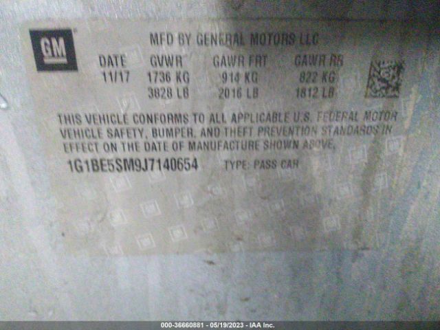 Photo 8 VIN: 1G1BE5SM9J7140654 - CHEVROLET CRUZE 