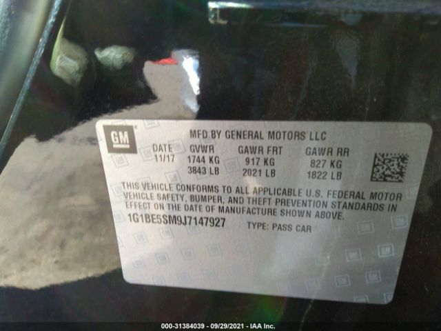 Photo 8 VIN: 1G1BE5SM9J7147927 - CHEVROLET CRUZE 