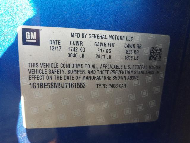 Photo 9 VIN: 1G1BE5SM9J7161553 - CHEVROLET CRUZE LT 