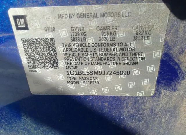 Photo 8 VIN: 1G1BE5SM9J7245890 - CHEVROLET CRUZE 