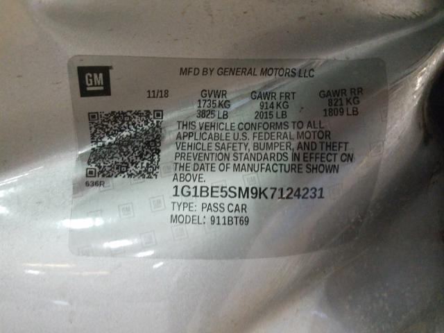 Photo 9 VIN: 1G1BE5SM9K7124231 - CHEVROLET CRUZE LT 