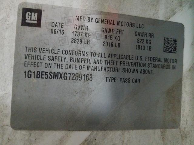 Photo 9 VIN: 1G1BE5SMXG7289163 - CHEVROLET CRUZE LT 