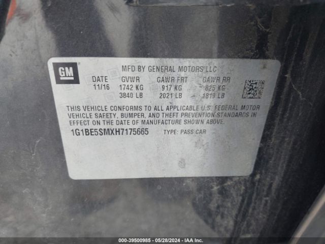 Photo 8 VIN: 1G1BE5SMXH7175665 - CHEVROLET CRUZE 