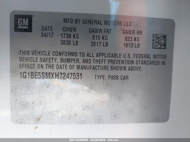 Photo 8 VIN: 1G1BE5SMXH7247531 - CHEVROLET CRUZE 