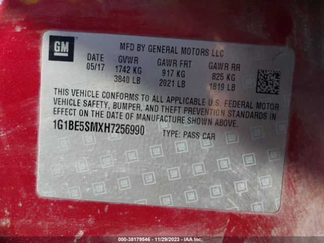 Photo 8 VIN: 1G1BE5SMXH7256990 - CHEVROLET CRUZE 