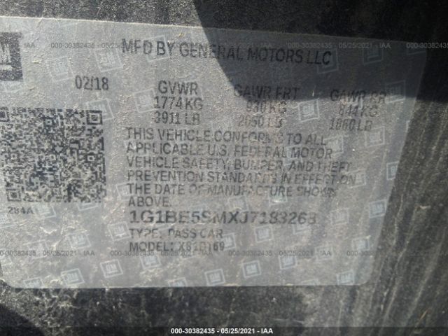 Photo 8 VIN: 1G1BE5SMXJ7183268 - CHEVROLET CRUZE 