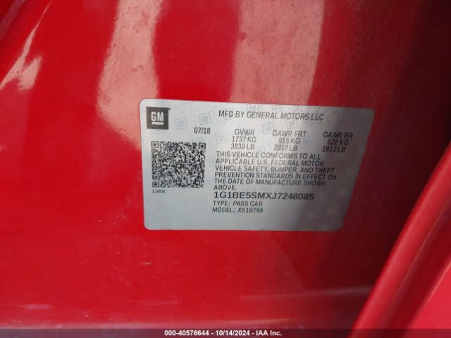 Photo 8 VIN: 1G1BE5SMXJ7248085 - CHEVROLET CRUZE 