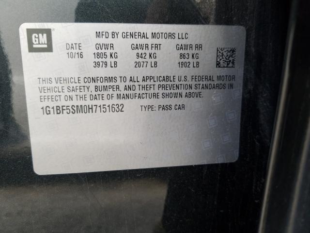 Photo 9 VIN: 1G1BF5SM0H7151632 - CHEVROLET CRUZE PREM 