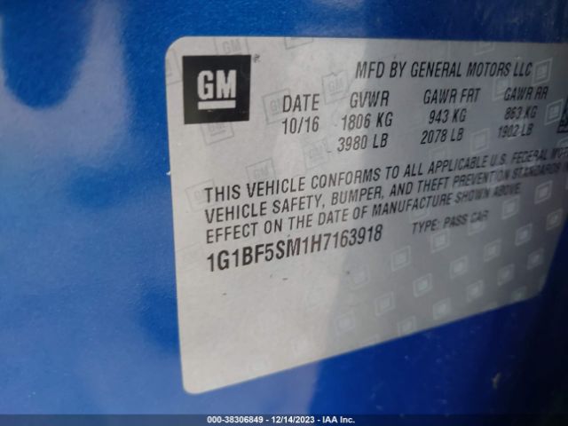 Photo 8 VIN: 1G1BF5SM1H7163918 - CHEVROLET CRUZE 