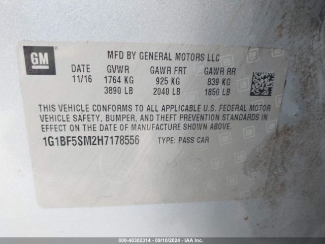 Photo 8 VIN: 1G1BF5SM2H7178556 - CHEVROLET CRUZE 