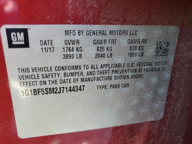 Photo 11 VIN: 1G1BF5SM2J7144347 - CHEVROLET CRUZE PREM 