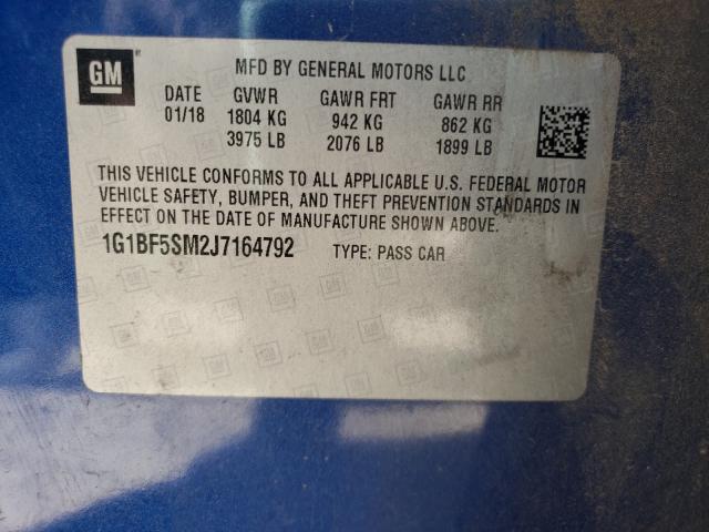 Photo 9 VIN: 1G1BF5SM2J7164792 - CHEVROLET CRUZE PREM 