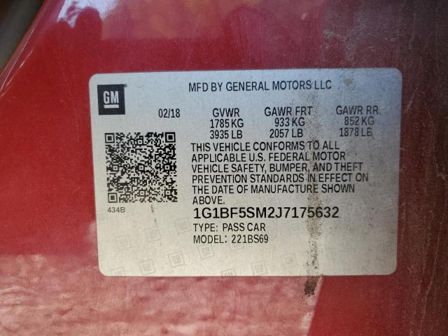 Photo 11 VIN: 1G1BF5SM2J7175632 - CHEVROLET CRUZE PREM 