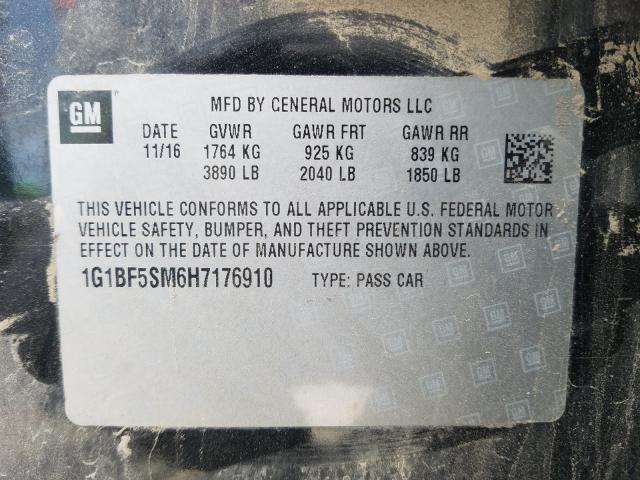 Photo 9 VIN: 1G1BF5SM6H7176910 - CHEVROLET CRUZE PREM 